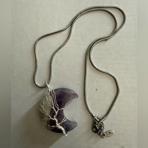 Amethyst Cresent Necklace